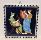 Smaltotechnike Ceramic Greek Wall Trivet Tile Greek Musicians 6  X 6 