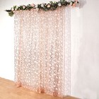 8ft X 8ft Rose Gold Tulle Backdrop Curtain Drape Panel Embroidered Sequins Event