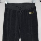 Juicy Couture Pants Girls 12 Black Velour Joggers Sweatpants Juicy Embroidery