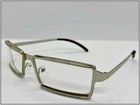 Men Classy Elegant Sophisticated Clear Lens Eye Glasses Sleek Silver Metal Frame