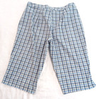 Tangents Blue Plaid Bermuda Women Shorts Sz 13 14 Lightweight High Rise Usa