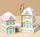 Lenox Spice Village Salt Pepper Shakers Victorian Home      Porcelain Set W  Tray