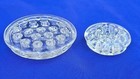 2 Clear Glass Flower Frog Floral Arrangement Holders 5  19-hole   3    10-hole