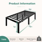 Twin Bed Frame  14 Inch Metal Platform Bed Frame Twin Size With Storage Space   