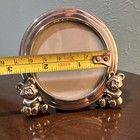 Silverplate Teddy Bear Photo Frame Miniature Round Baby Child Frame  3-1 2 In