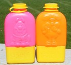 Vtg Cookie Crisp Water Milk Bottles Ralston Purina Cereal 2 Lot Cup Bowl Chip Ja