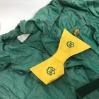 Vtg Girls Scout Uniform W  Belt Yellow Bowtie Socks Patches Green Beret Pin 