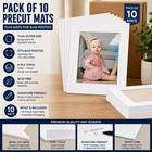 Pack Of 10  11x14 Picture Mats White Core Acid-free For 8x10 Photos
