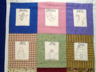 Months Of The Year Embroidery Folk Art Patchwork Quilted Wall Hanging 19x29 