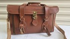 Vtg 1960s Perrin  Brown Leather Pro Camera Bag 14 x7 x 9    No Key Excellent 