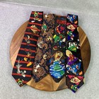 Vintage Looney Tunes Mania Tie Lot Men Set Of 4 Marvin Martian Taz Bugs 90s Silk