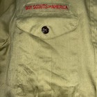 Vintage Olive Green Bsa Boy Scout Long Sleeve Uniform Shirt  V72