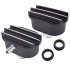 Aluminum Valve Cover Breather Pcv Combo Kit Finned Valve Cover Breather Black