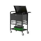 Luxor Metal Mobile File Cart With Swivel Wheels Black gray  ucws003 