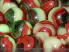 Large Lot 48 Jabo 2009 Oxblood Aventurine Series Contract Marbles   93