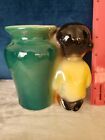 Vintage Royal Copley Pottery Figural Asian Girl Vase Planter 4 5 