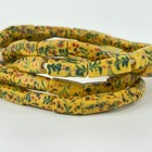 Venetian Yellow Floral Rectangle Trade Beads 44inch