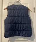 Vintage Jc Penney Puffer Vest Blue Gray Retro Puffy Striped Boy   s Size L  14-16 