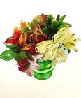 Vintage Hand Made 12 French Glass Beaded Assorted Flowers