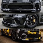 For Jeep Grand Cherokee Srt   Trackhawk 2017-2021 V4 Gloss Blk Front Bumper Lip