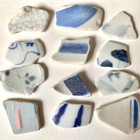 Genuine Sea Pottery  Glass  Mosaic Art Craft Handmade Sea Of Japan  pm04 73g