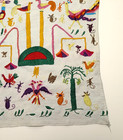 Otomi Puebla Mexico Embroidery Textile Colorful Birds Scorpion 12  Square