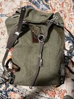 Vintage Swiss Army Military Backpack Rucksack Canvas Leather Salt   Pepper 1957