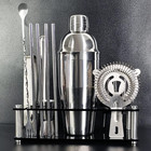 Bartender Kit  13 Piece Cocktail Shaker Set Stainless Steel Bar Tools With Black