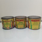 3 Vtg Mac O Lac Enamel Rust Paint Tins Black Brown Chinese Red 1930 Usa Nos Prop
