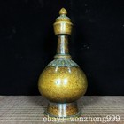 11 4 old Chinese Ancient Dynasty Bronze Zun Cup Bottle Pot Vase Jar Statue