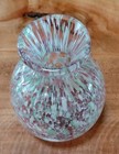 Vintage Confetti Glass Vase Murano Style Hand Blown 4 5  Tall