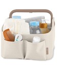 Diaper Caddy Organizer With Touch Sensor Night Light Nursery Style Oat