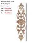 Wood Oak Carved Wave Flower Onlay Decal Corner Applique For Home Furniture D  cor