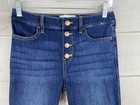 Abercrombie Kids High Rise Flare Jeans Girls 13 14 Dark Wash Slit Cuff Elastic