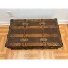 Vintage Wood Steamer Trunk Tray Chest Coffee Table Storage Box Antique Tv Stand