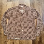 Vtg 50s Wash And Wear Shirt Loop Collar L s Atomic Sanforized 1950s Mens Large