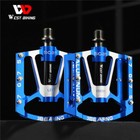 West Biking Bicycle Pedals Aluminum 3 Sealed Bearing Cycling Bike Pedals Blue