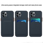 For Iphone 15 Pro Max 13 Pro 14 Shockproof Rubber Card Holder Wallet Case Cover