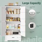 Farmhouse Kitchen Pantry Cabinet - 71  Tall Wooden Storage Cabinets With 2 Ba   