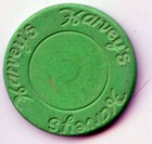 Nevada  Lake Tahoe Roulette Casino Chip  Harvey s Wagon Wheel Table C Green