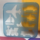 Vintage Lot Of  Tupperware Tuppertoys Stencil Set W  Yellow Carrying Case Flaw