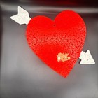 Vintage Melted Plastic Popcorn Heart Arrow Valentine s Day Decoration Red  18 