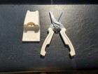 Pampered Chef White Multi-purpose Kitchen Shears Scissors W holder Euc Sharp