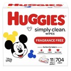 Baby Wipes Unscented 704 Count Flip Top Packs Hypoallergenic Fragrance Free For