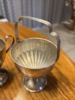 Antique Sterling Silver Basket Swing Handle Sugar And Creamer