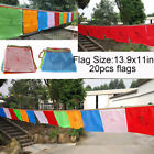 Tibetan Buddhist Prayer Flags 20pc Outdoor Meditation Traditional 11x14 Inches