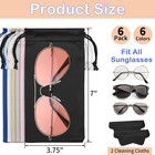 6 Pcs Microfiber Glasses Sunglasses Pouch With 2 Cleaning Cloths  Soft Drawstrin