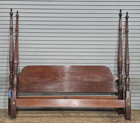 Mahogany Rice Carved King Size Four Posts Bed Frame