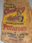 Vintage Good Cooking Texas Potatoes Burlap Bag Gunny Sack 100 Lbs Rare Antique