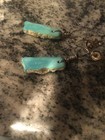 Vintage Handmade Signed Sterling Raw Turquoise Post Pierced Earrings
